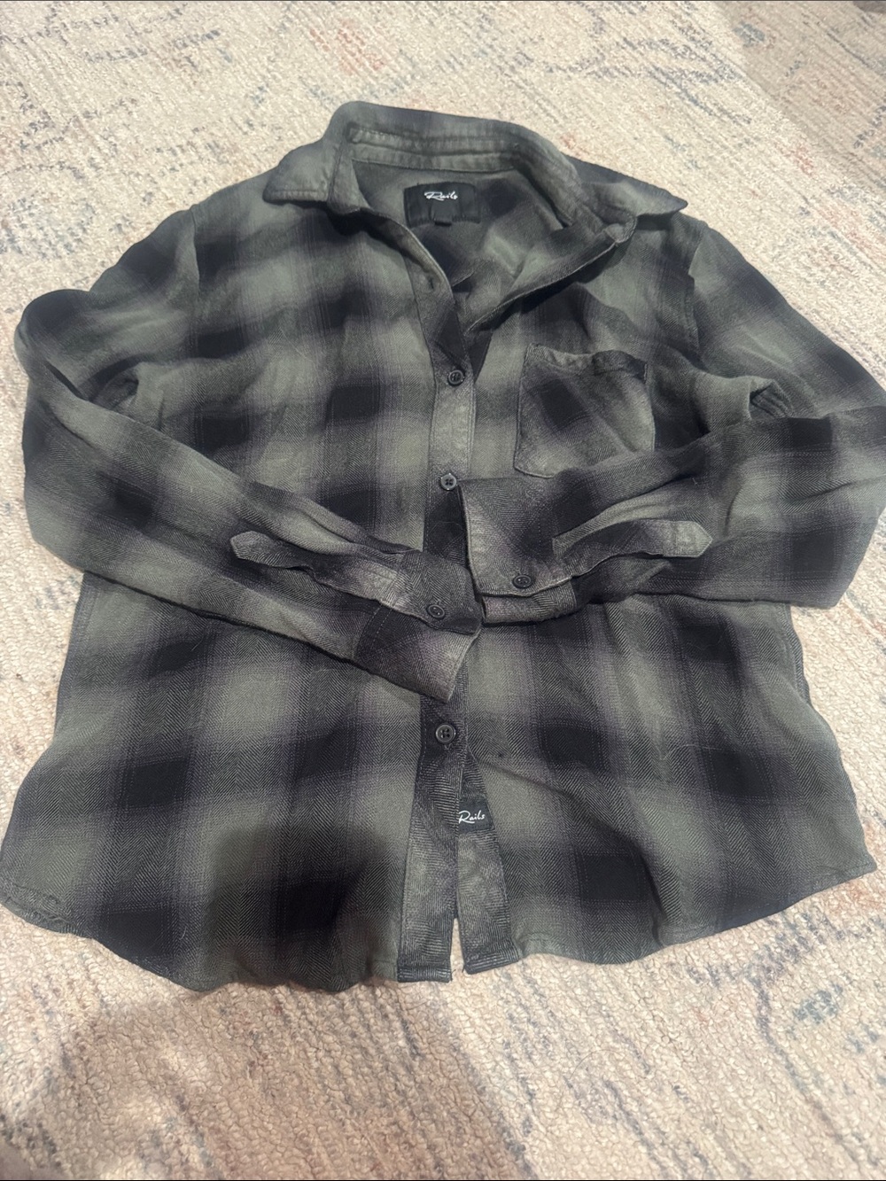 Rails Olive & Black Plaid Lightweight Shirt